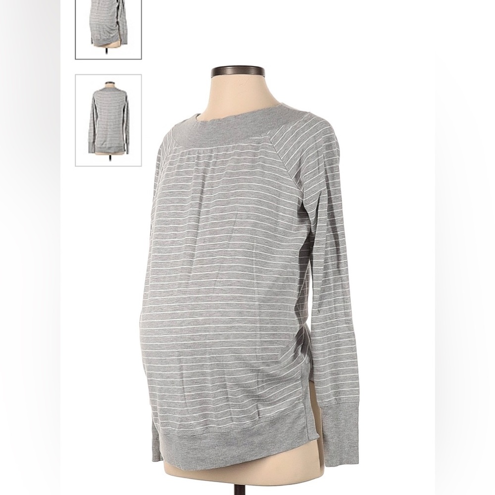 A Pea in the Pod Maternity long sleeved striped pullover Sweater